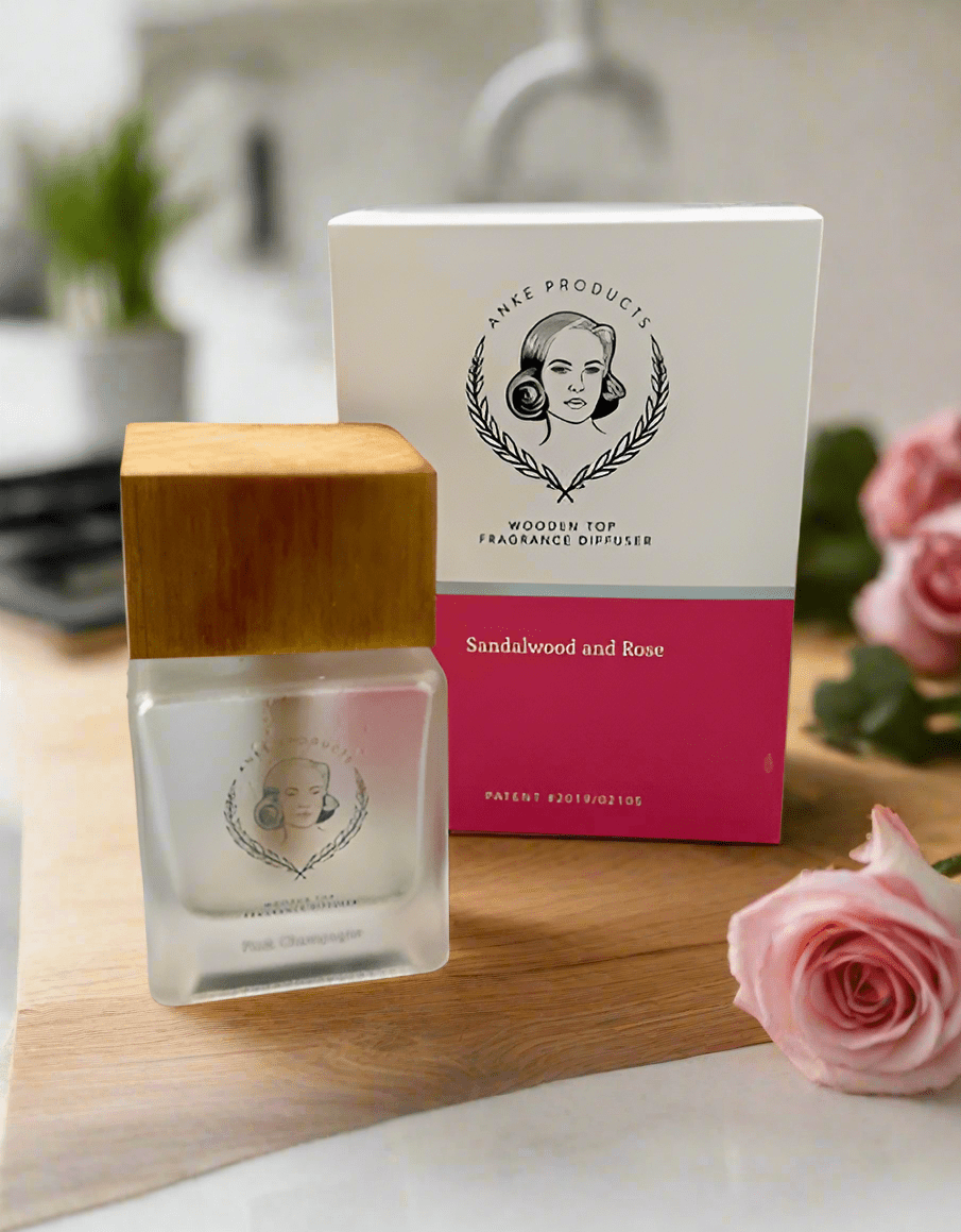 Anke Products - Sandalwood & Rose Wooden Top Fragrance Diffuser 120ml - Impala Online