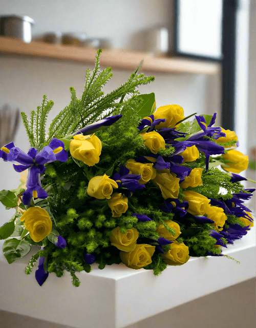 Blue Iris Surprise Bouquet - Impala Online
