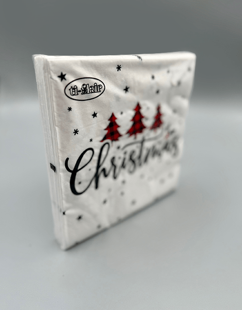 Christmas Serviette - Red Tartan Tree - Impala Online