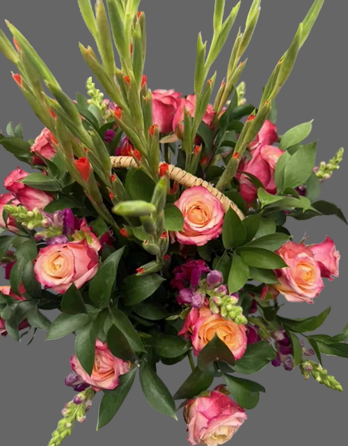Country Flower Mixed Basket Arrangement - Impala Online