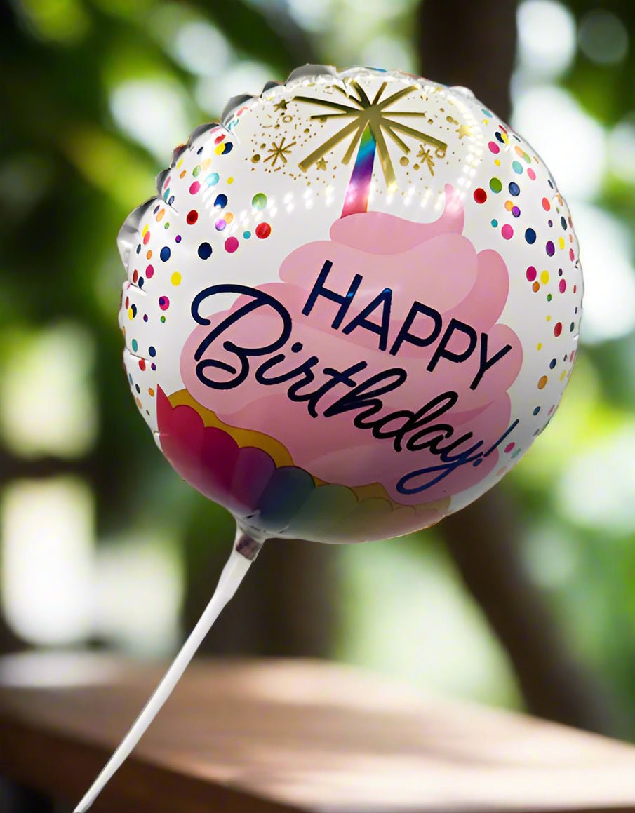Happy Birthday Colourful Stick Balloon - Impala Online