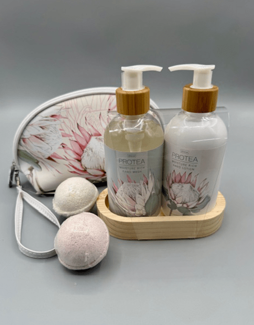Pastel Pink Protea Gift Basket - Impala Online