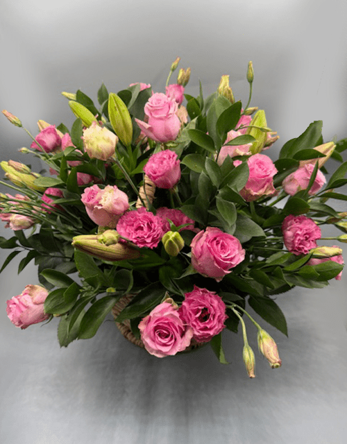 Pink Country Basket Arrangement - Impala Online