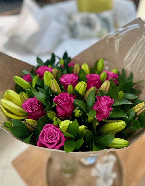Sensational pink Rose and Lily Mix Bouquet - Impala Online