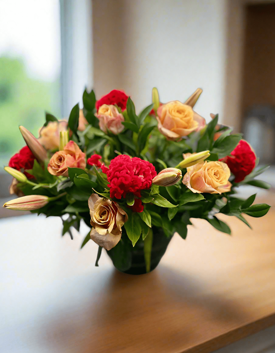 Vintage Rose and Lilly Arrangement - Impala Online