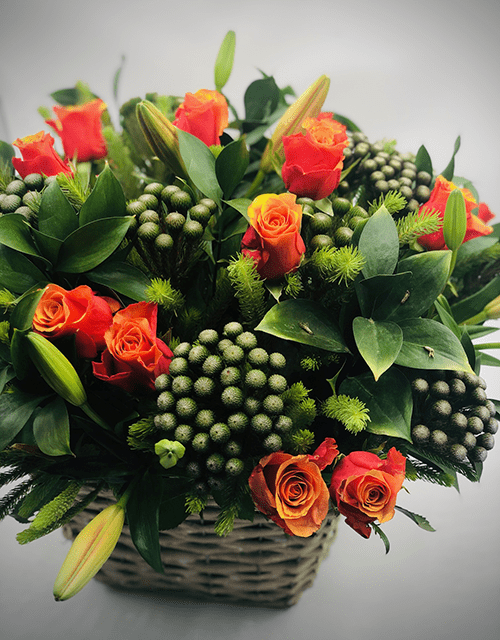 Orange Rose Basket - Impala Online