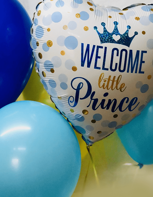 Welcome Little Prince Foil Balloon Bouquet - Impala Online