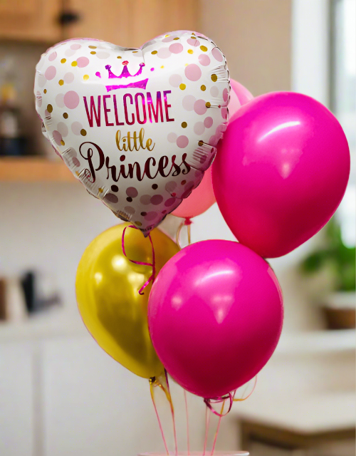 Welcome Little Princess Foil Balloon Bouquet - Impala Online