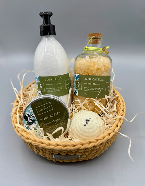 Cotton Flower Gift Basket