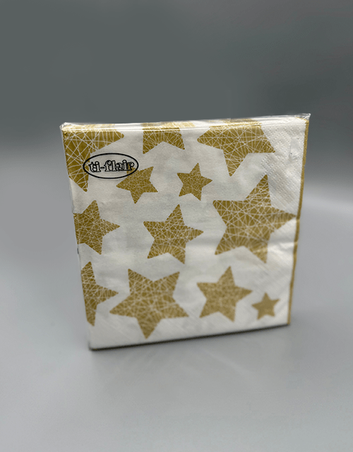 Christmas Serviette - Gold Stars - Impala Online