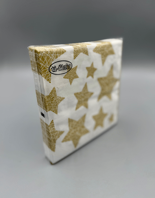 Christmas Serviette - Gold Stars - Impala Online