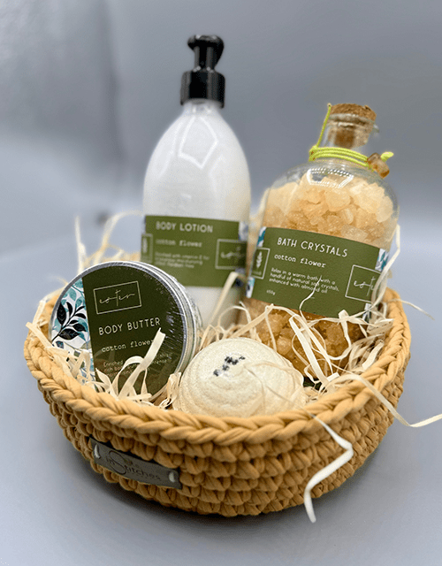 Cotton Flower Gift Basket - Impala Online