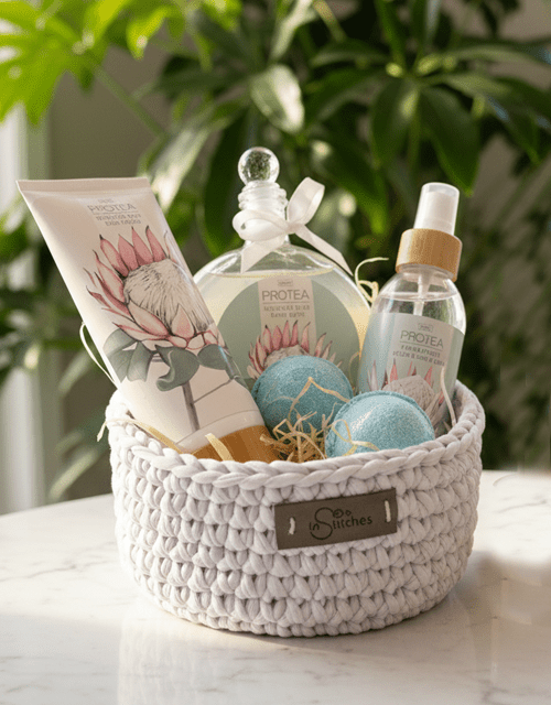 Luxury Protea Bath Gift Basket - Impala Online