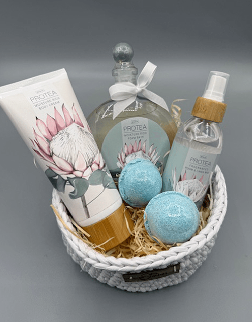 Luxury Protea Bath Gift Basket - Impala Online