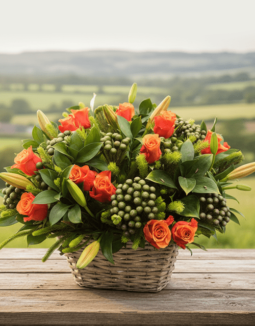 Orange Rose Basket - Impala Online