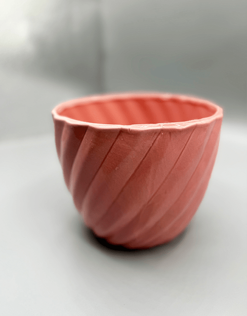 Pretty Salmon Pink Ceramic Pot - Impala Online