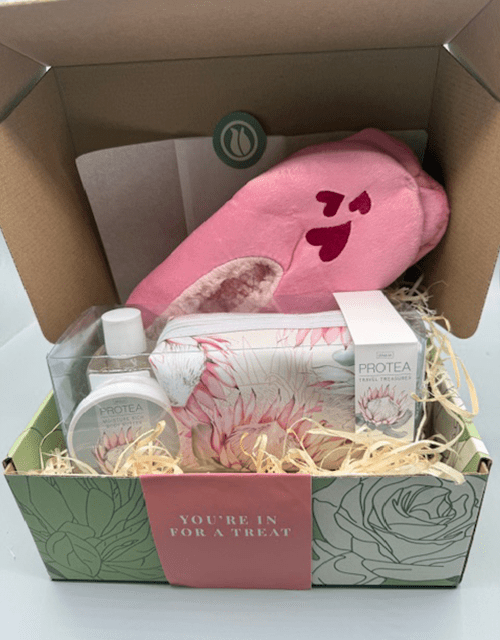Slipper & Protea Gift Basket - Impala Online