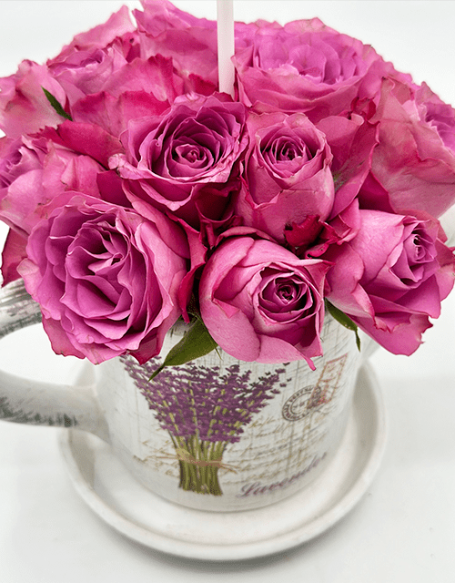 Tea Pot Rose Arrangement - Impala Online