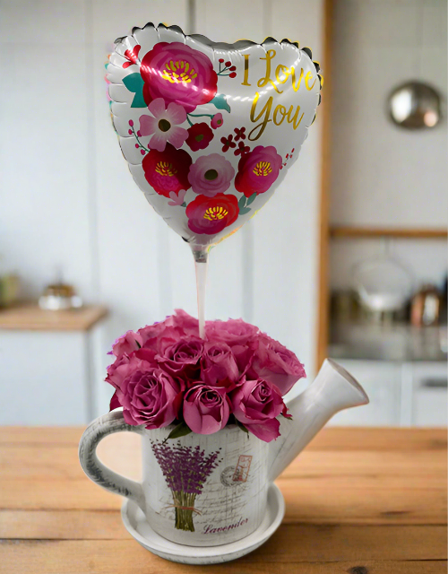 Tea Pot Rose Arrangement - Impala Online