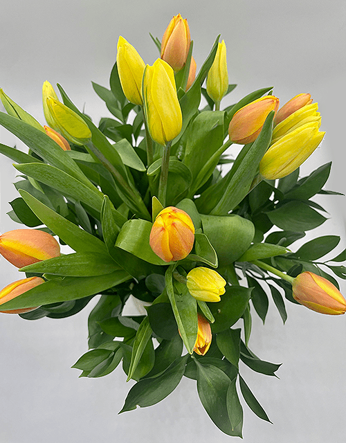 Yellow & Orange Tulip Arrangement - Impala Online