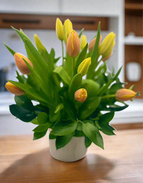 Yellow & Orange Tulip Arrangement - Impala Online