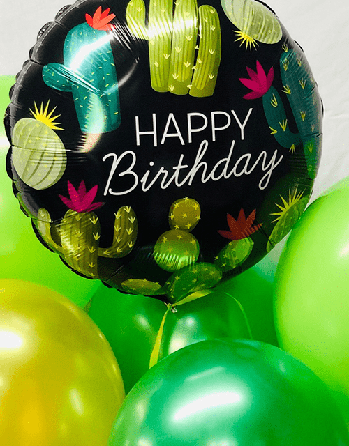 Happy Birthday Cactus Foil Balloon Bouquet - Impala Online