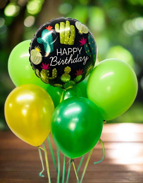 Happy Birthday Cactus Foil Balloon Bouquet - Impala Online