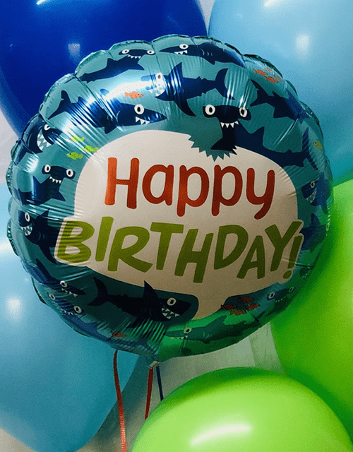 Happy Birthday Shark Foil Balloon Bouquet - Impala Online