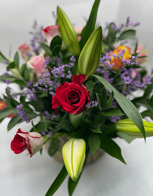 Mixed Rose and Lily Basket - Impala Online