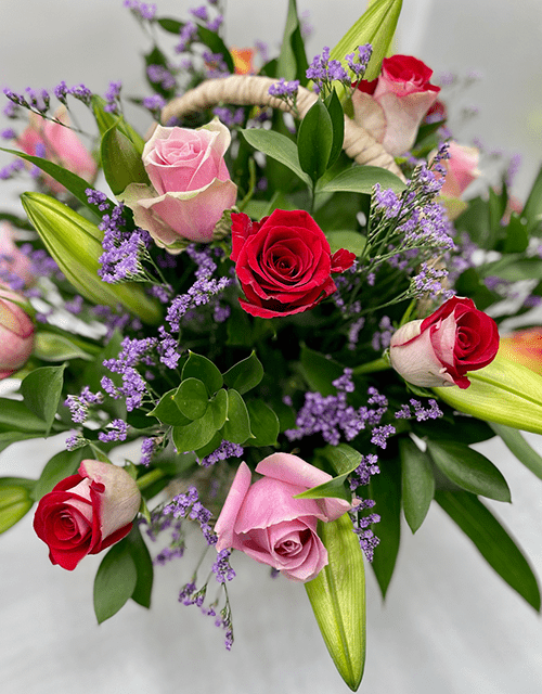 Mixed Rose and Lily Basket - Impala Online