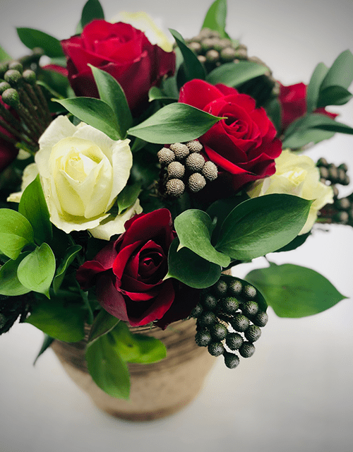 Red and White Rose Posy - Impala Online