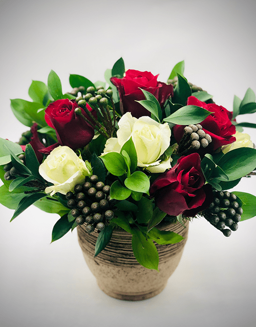 Red and White Rose Posy - Impala Online
