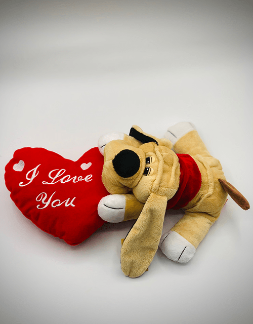Romantic Arrangement with Puppy Love soft toy (large) - Impala Online