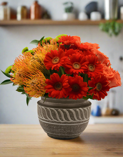 Spherical Orange Arrangement - Impala Online