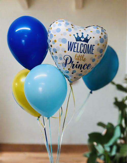 Welcome Little Prince Foil Balloon Bouquet - Impala Online