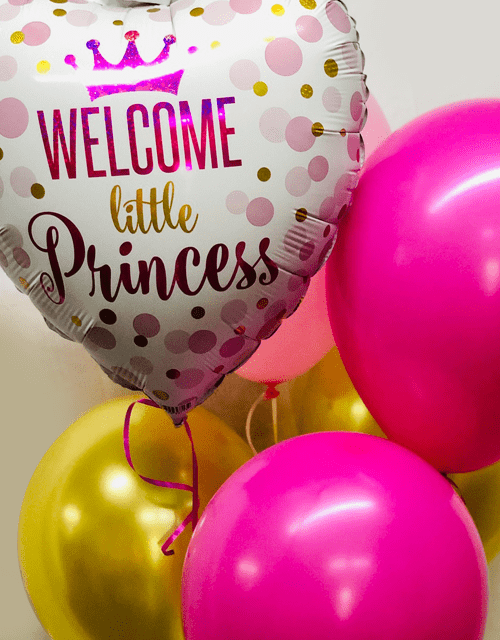 Welcome Little Princess Foil Balloon Bouquet - Impala Online